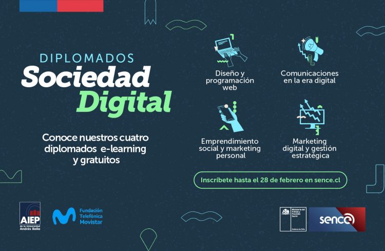 Fundación Telefónica, SENCE y AIEP, lanzan los Diplomados Sociedad Digital 2023: gratuitos, online y en habilidades digitales